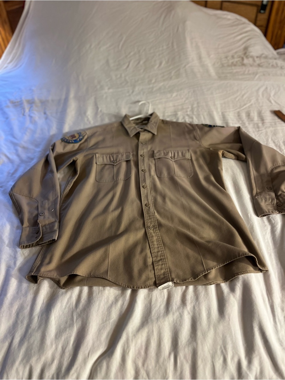 California State Park Button-Up Work Shirt in Khaki